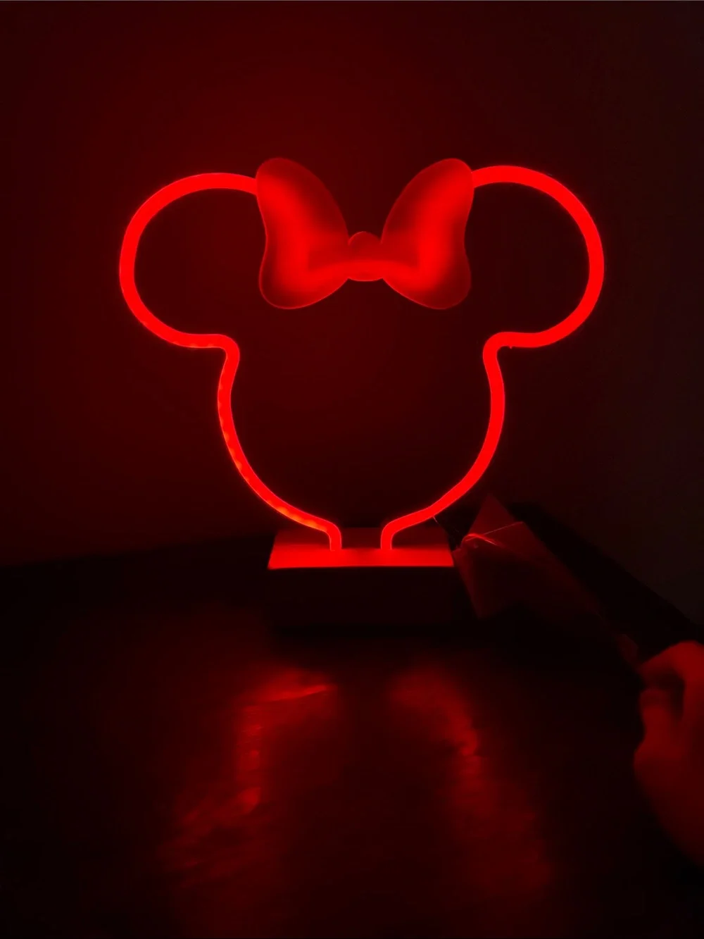NWT- Disney- LED Light Up- RED- Minnie Mouse Head Neon Accent Light